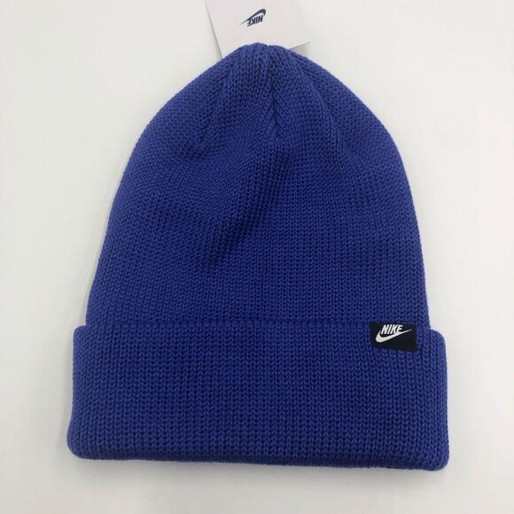 Brand New Nike Futura Logo Cuffed Beanie Blue One Size‎ Unisex Adult - Picture 2 of 4